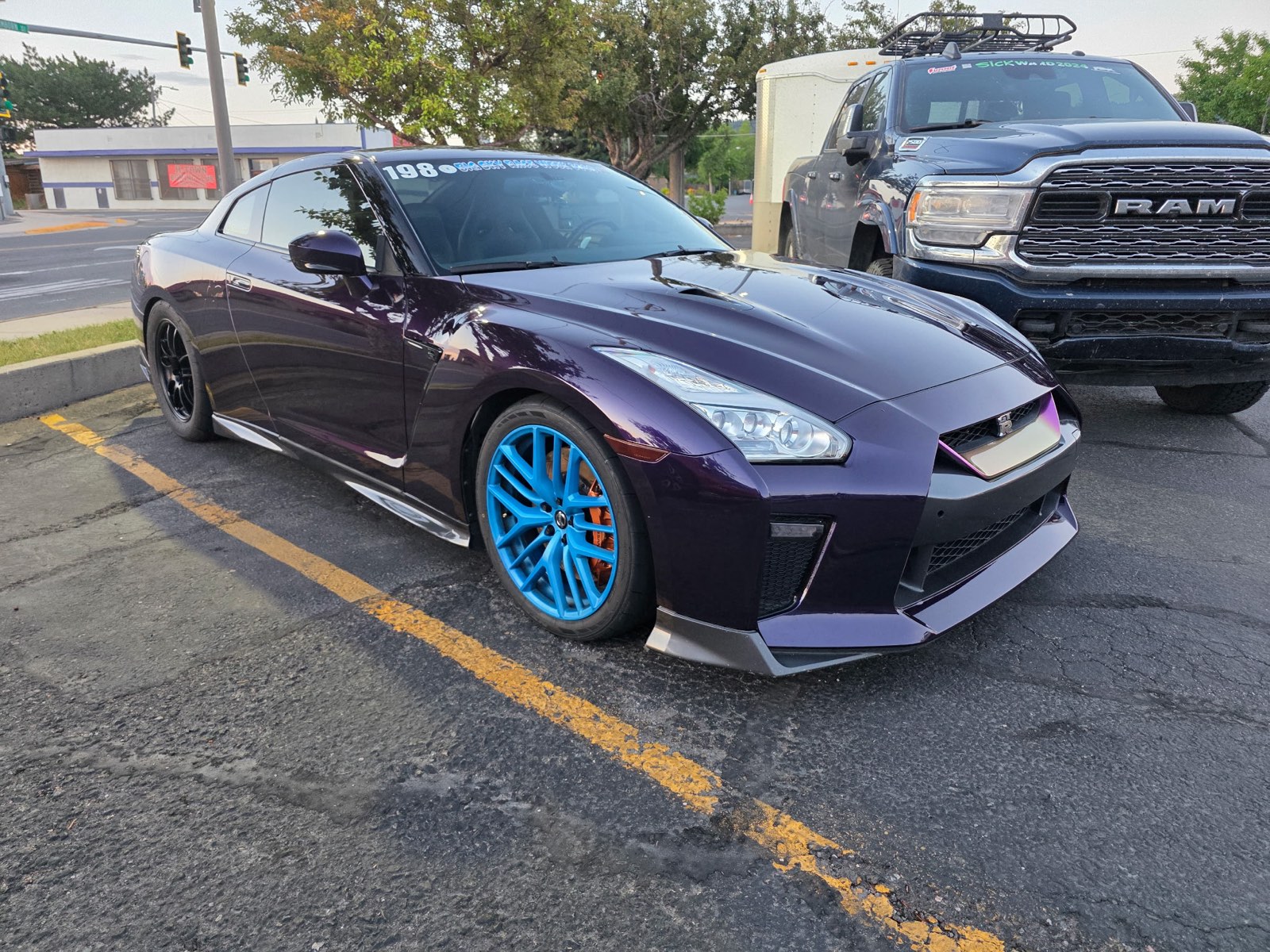 Detailed purple Nissan GT-R with a deep, even finish