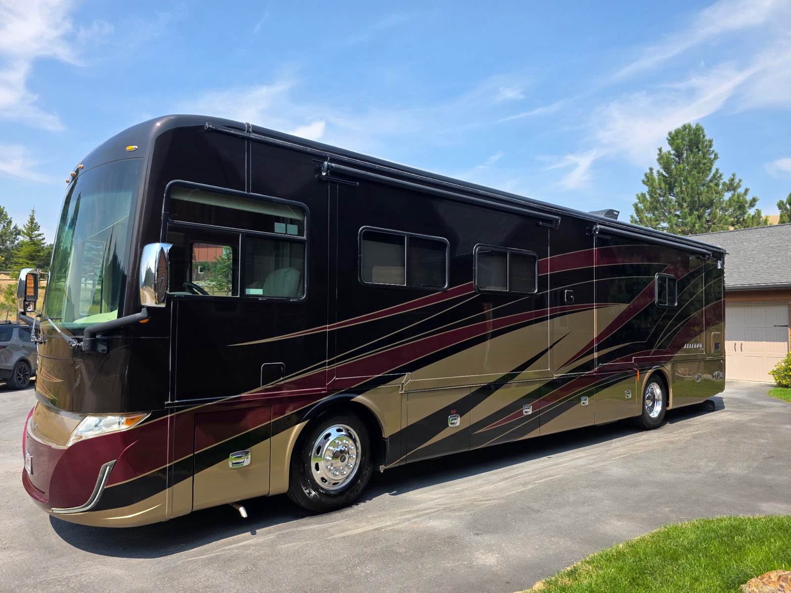 Class A motorhome after an on-site exterior detail